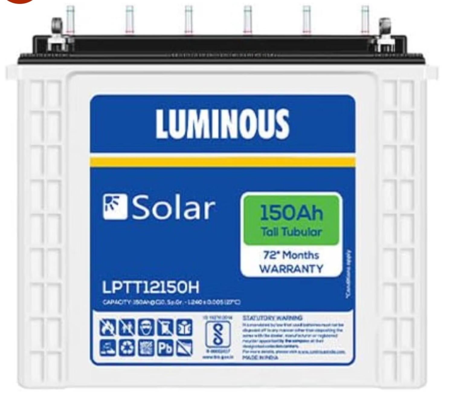 Luminous solar tubular battery product photograph